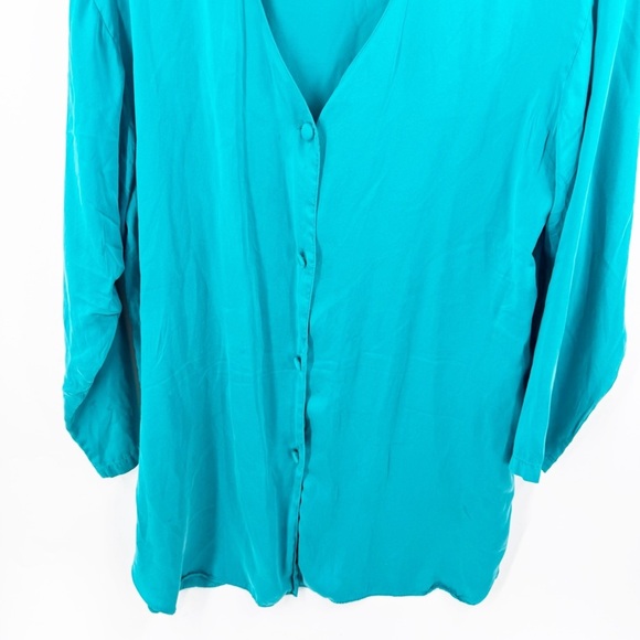 ✅ VINTAGE VICTORIA'S SECRET GOLD LABEL NIGHT SHIRT IN TEAL SIZE LARGE - Picture 8 of 8